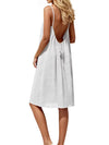 Perla | Solid Ruched Open-Back Mini Dress in Glacé Silk-Look Fabric