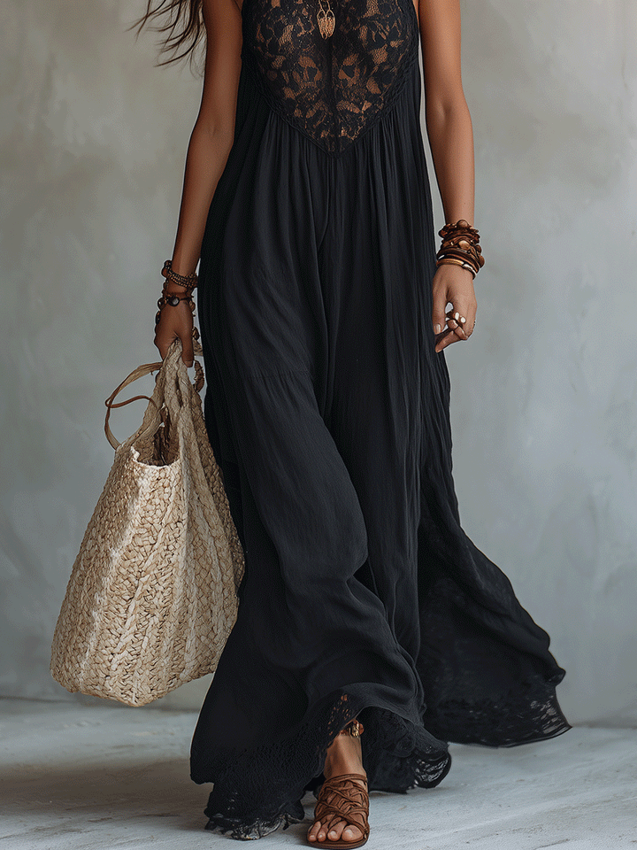 Abito Maxi Elegante Boho Senza Maniche
