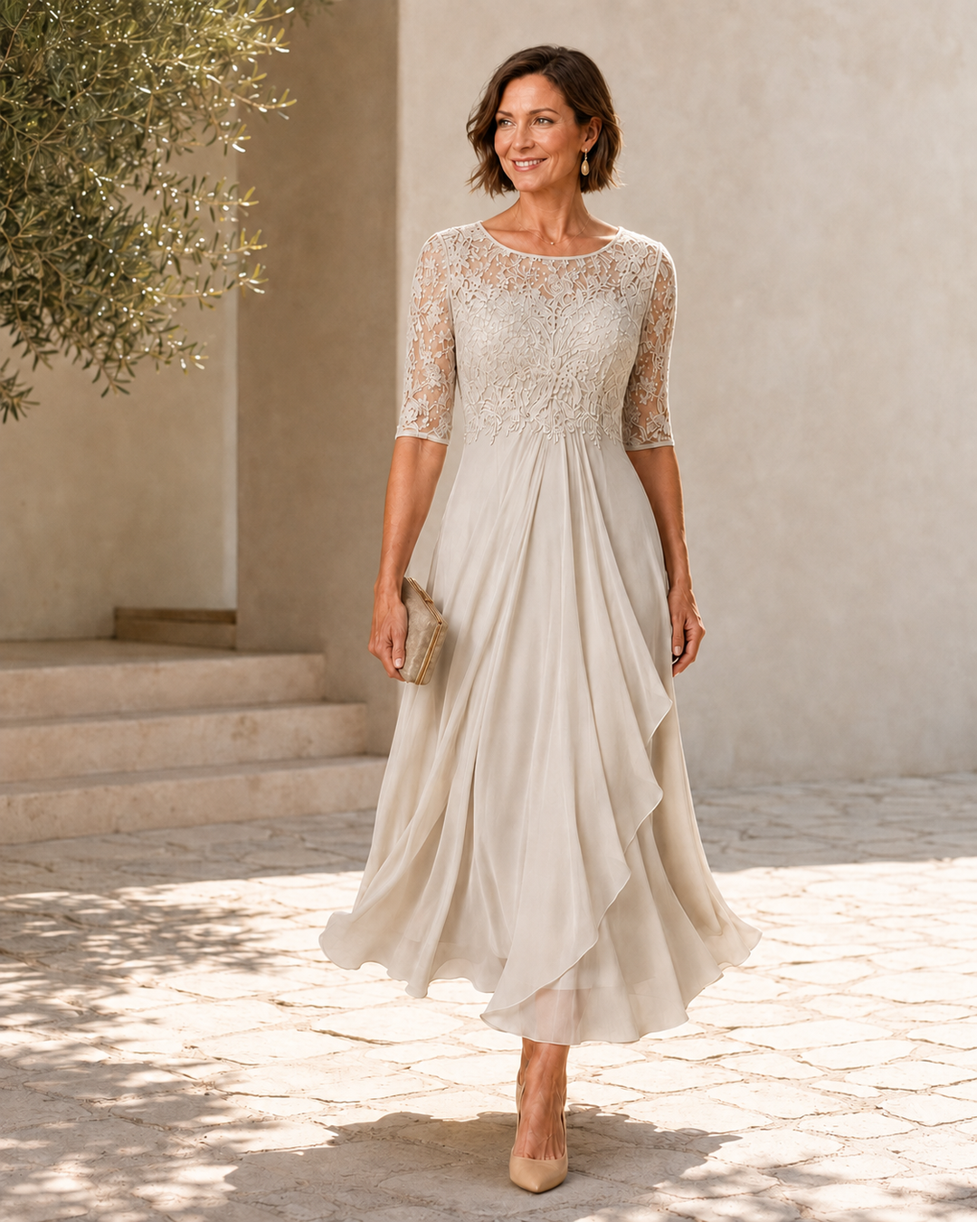 Rose | Abito Midi in Pizzo