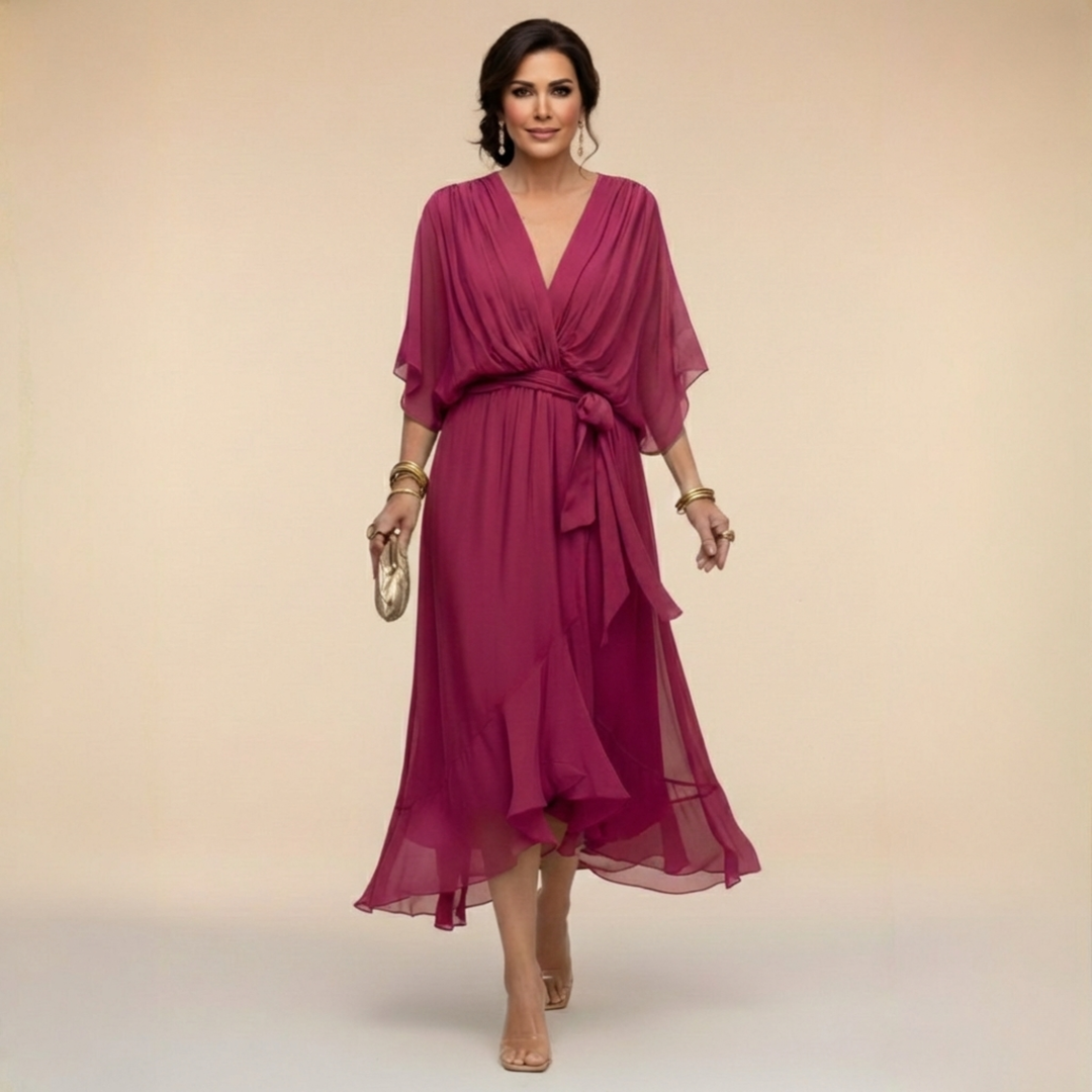 Monica | Abito Fluido con Scollo a V
