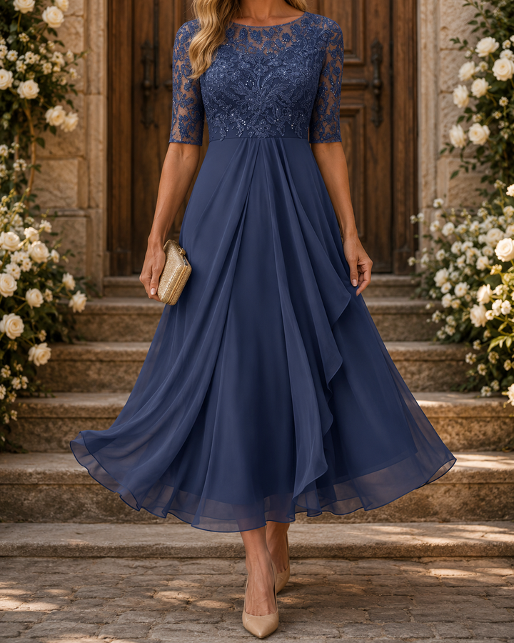 Rose | Abito Midi in Pizzo