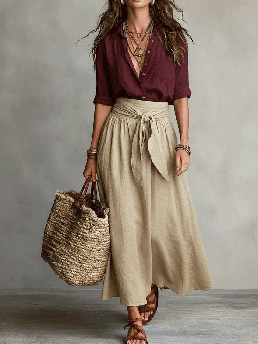 Camilla | Completo Midi con Cintura in Vita