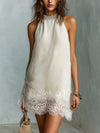 Bianca | Off-White Halter Mini Dress