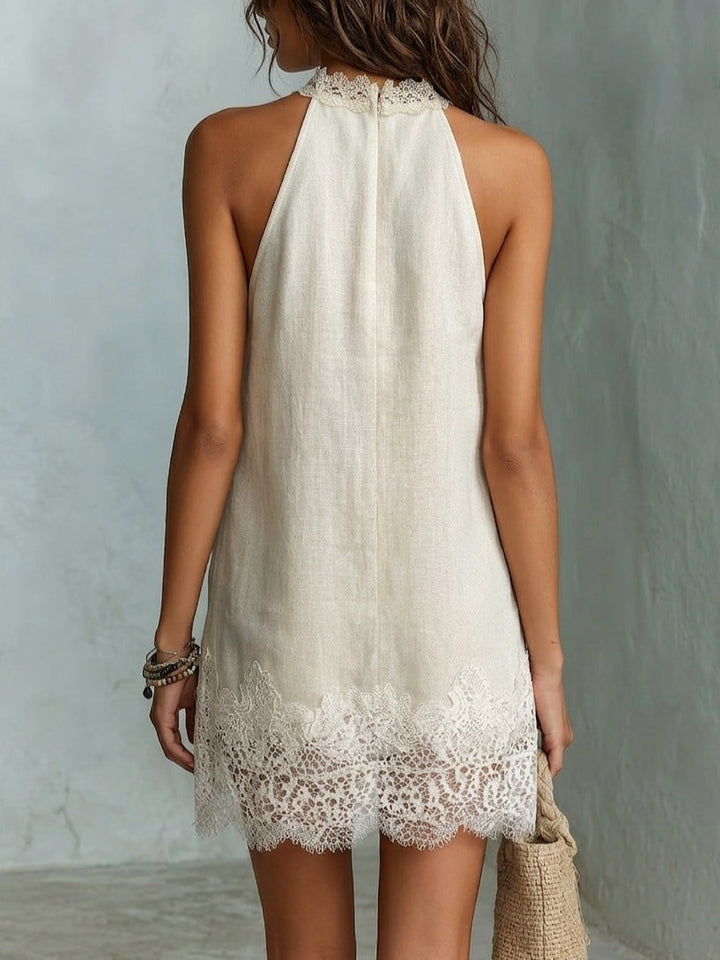 Bianca | Off-White Halter Mini Dress