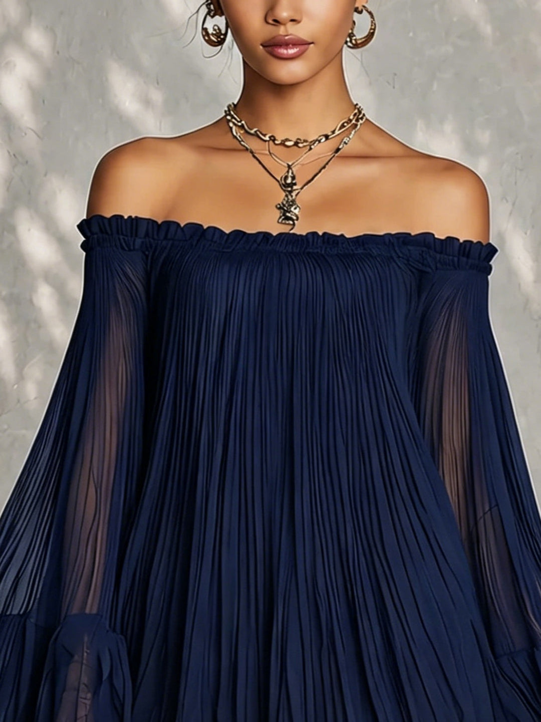 Ondina | Off-the-Shoulder Ruffle Mini Dress with Bell Sleeves