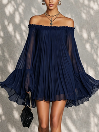 Ondina | Off-the-Shoulder Ruffle Mini Dress with Bell Sleeves