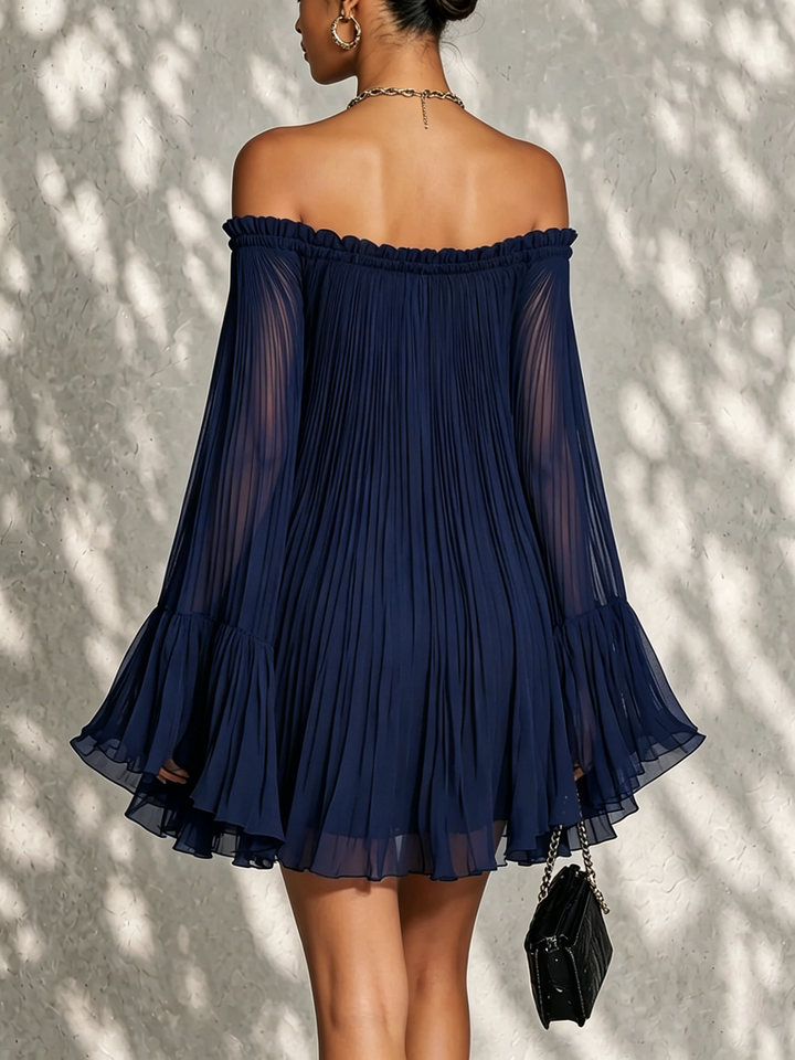 Ondina | Off-the-Shoulder Ruffle Mini Dress with Bell Sleeves