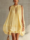 Margherita | Yellow Ruffled Halter Mini Dress
