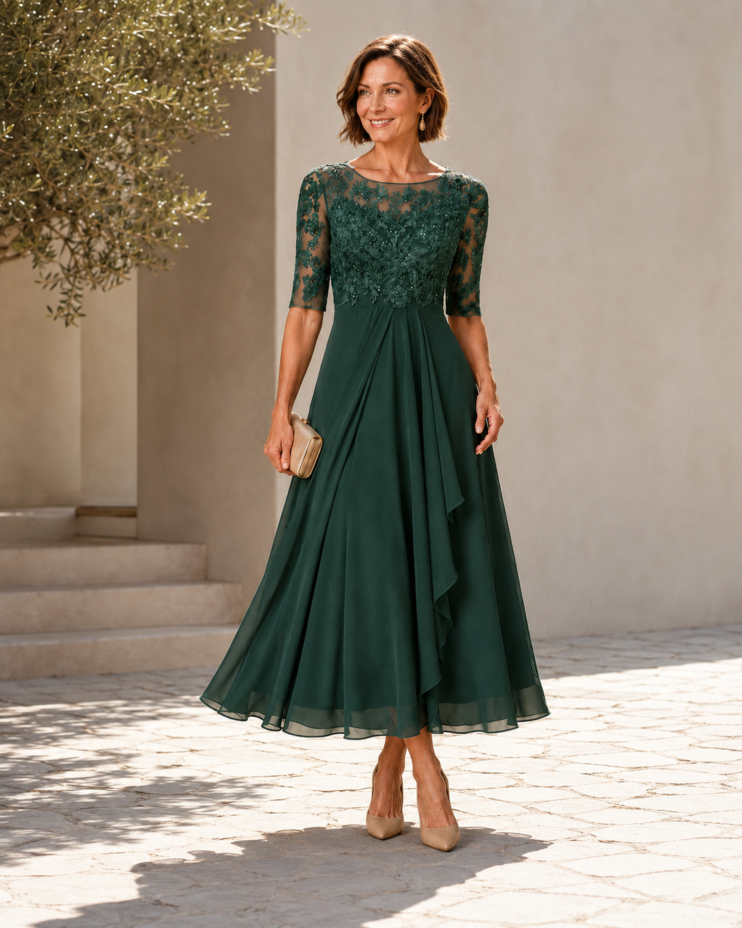 Rose | Abito Midi in Pizzo