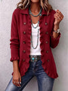 Rosalinda | Giacca in Maglia Rossa Rubino con Rouches