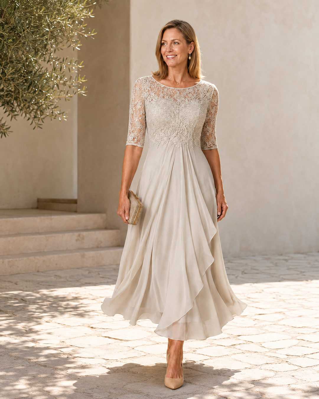 Rose | Abito Midi in Pizzo