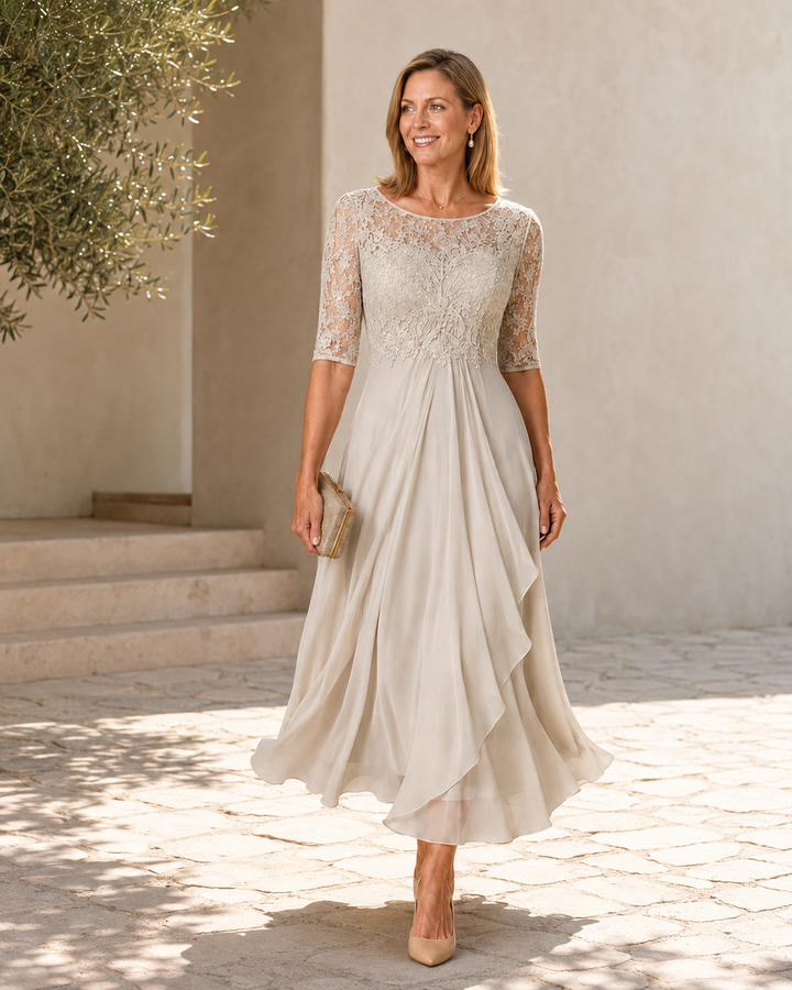 Rose | Abito Midi in Pizzo