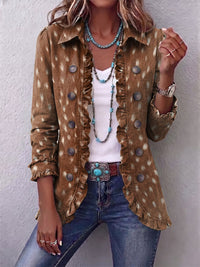 Ninfa | Giacca con Stampa Animalier e Volant