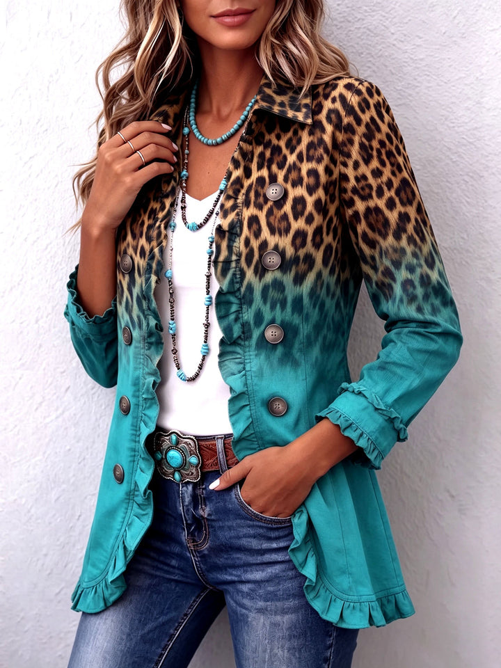 Maura | Blazer Leopardo Sfumato con Volant