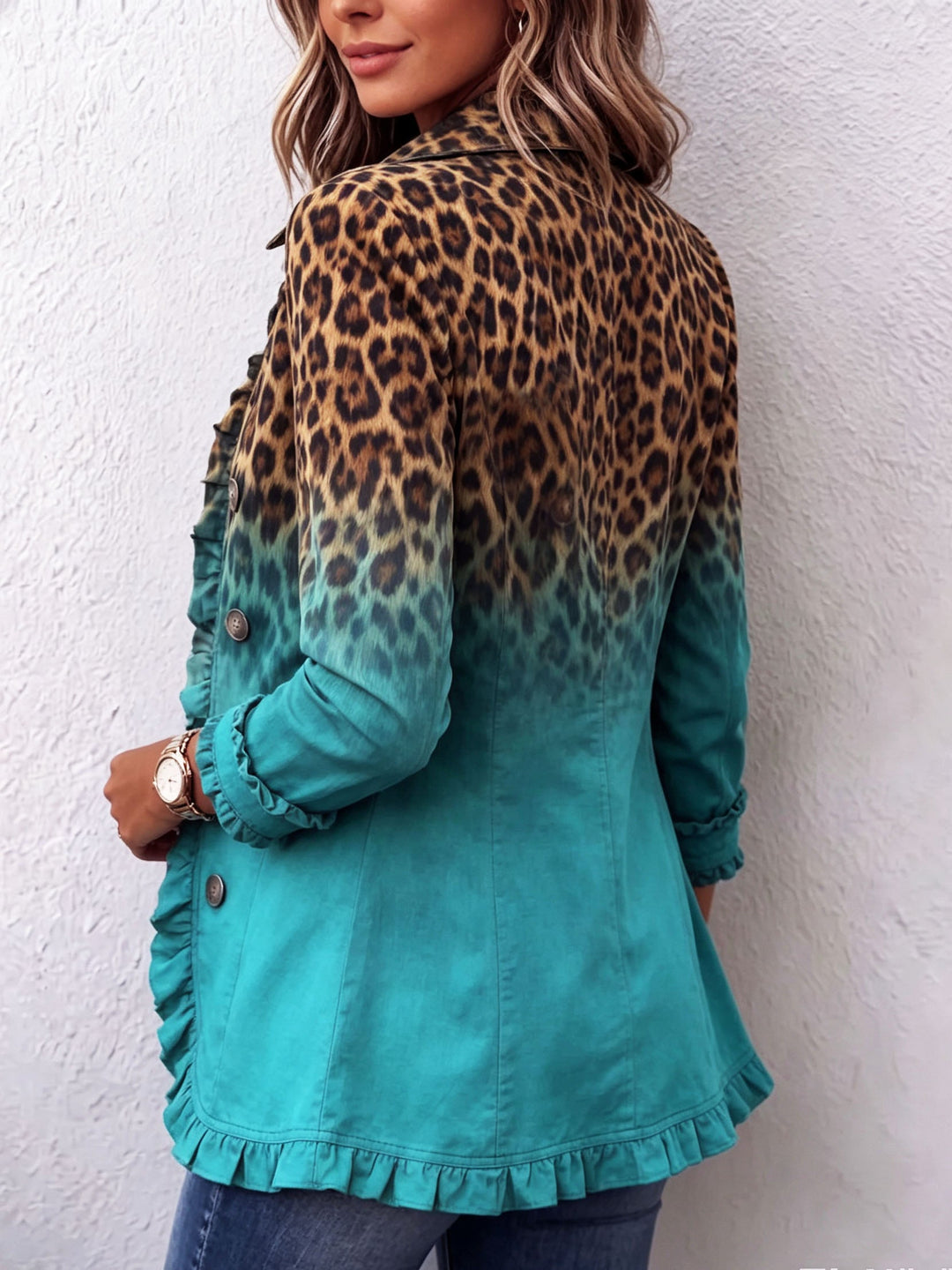 Maura | Blazer Leopardo Sfumato con Volant