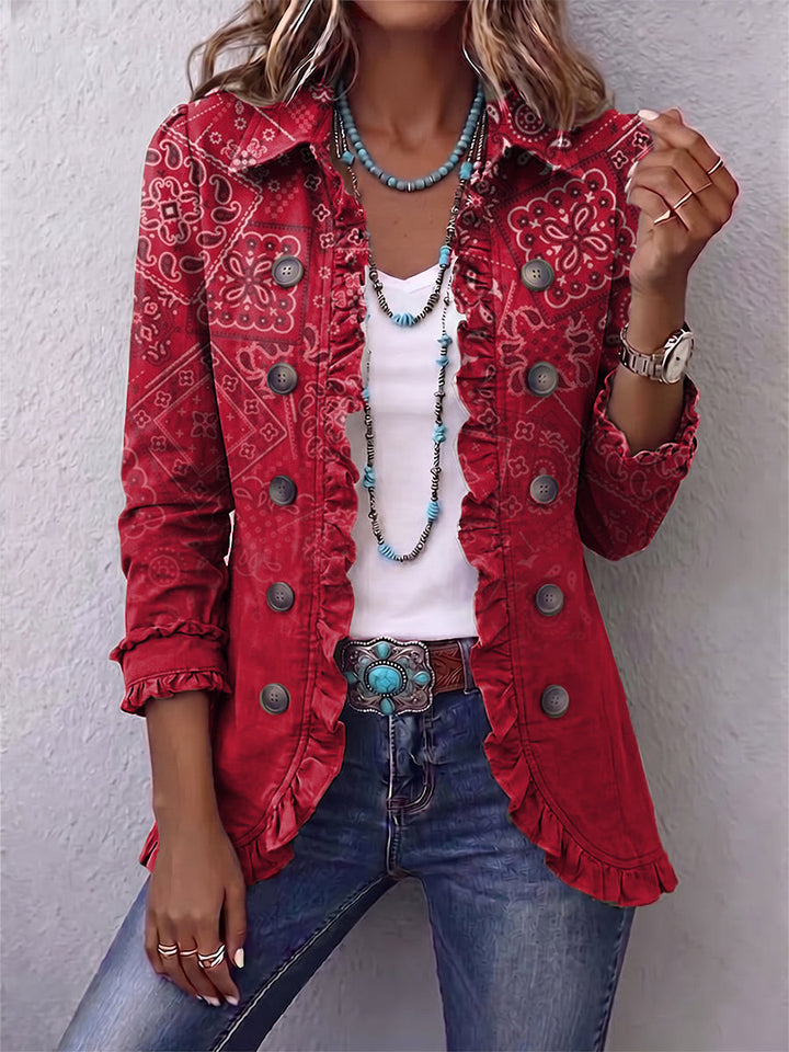 Geltrude | Ombre Cashmere Jacket with Ruffles