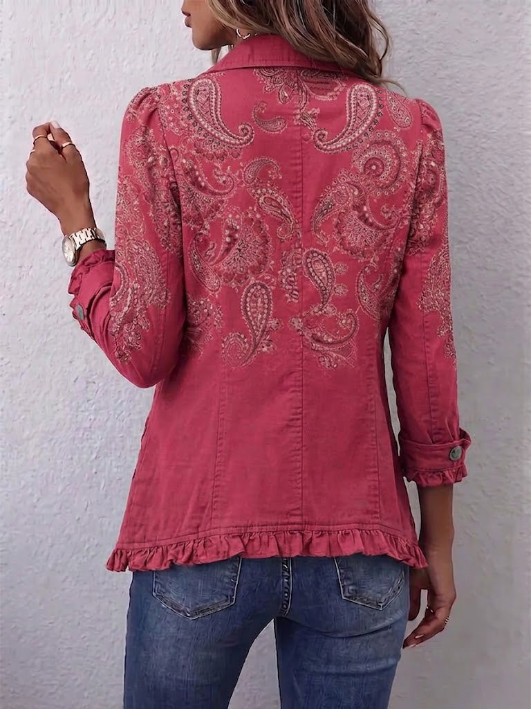 Apollonia | Giacca in Cashmere Rosa con Rouches