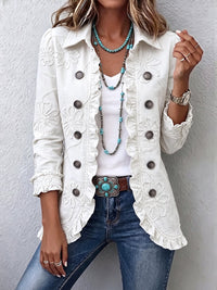 Gaetana | Avorio Embroidered Jacket with Ruffles