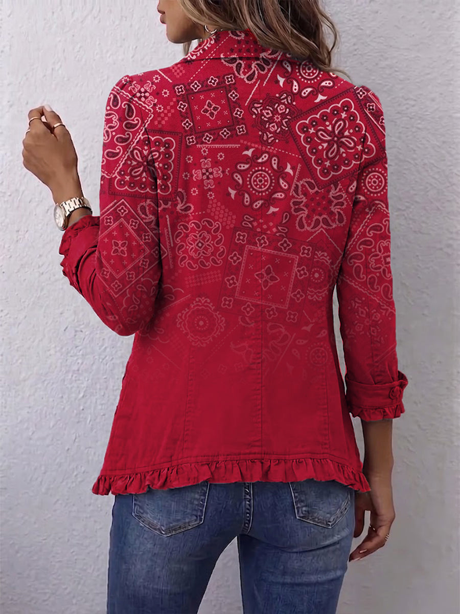 Geltrude | Ombre Cashmere Jacket with Ruffles