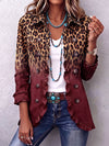 Teresina | Blazer Leopardo Bordeaux con Volant