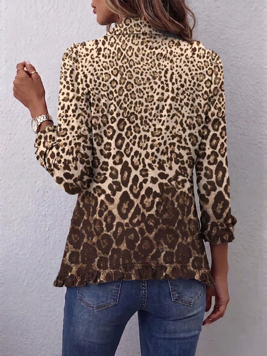 Nazarena | Giacca Leopardo con Rouches